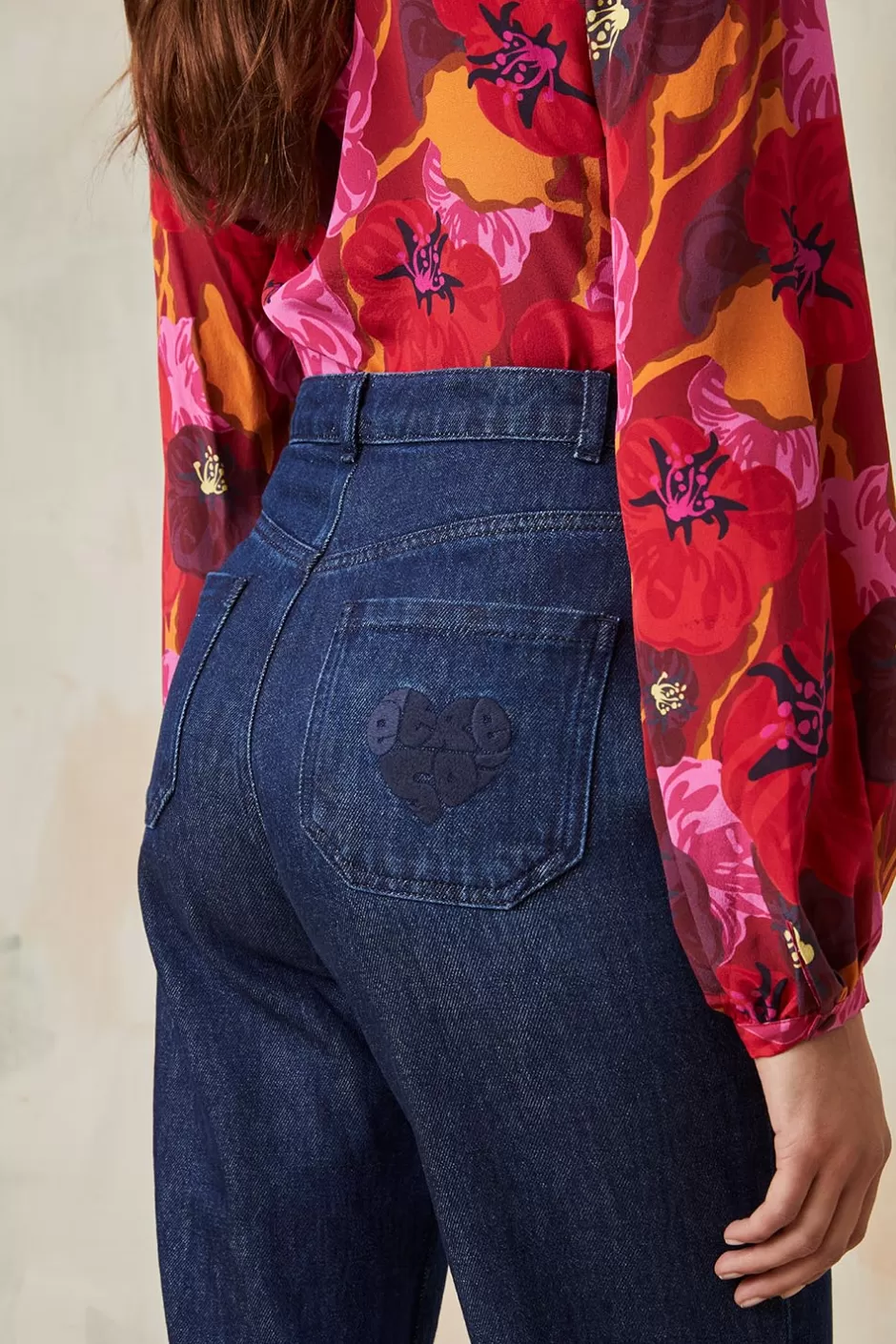 pantalon_denim_brut_2.webp Soi Paris Pantalon Denim Brut IMPRIMÉS Flash Sale