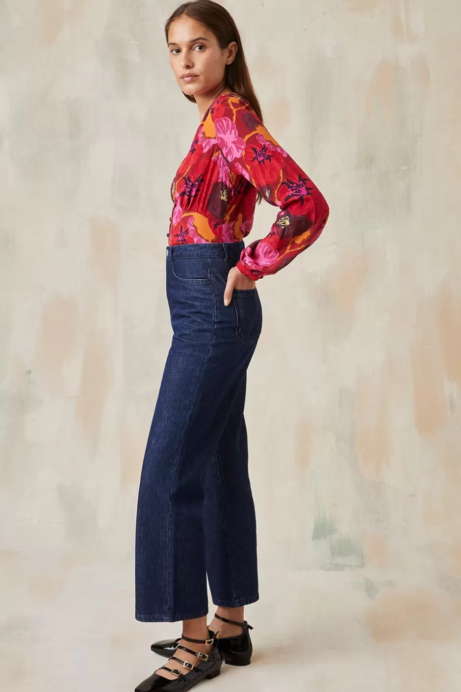 pantalon_denim_brut_4.webp Soi Paris Pantalon Denim Brut IMPRIMÉS Flash Sale