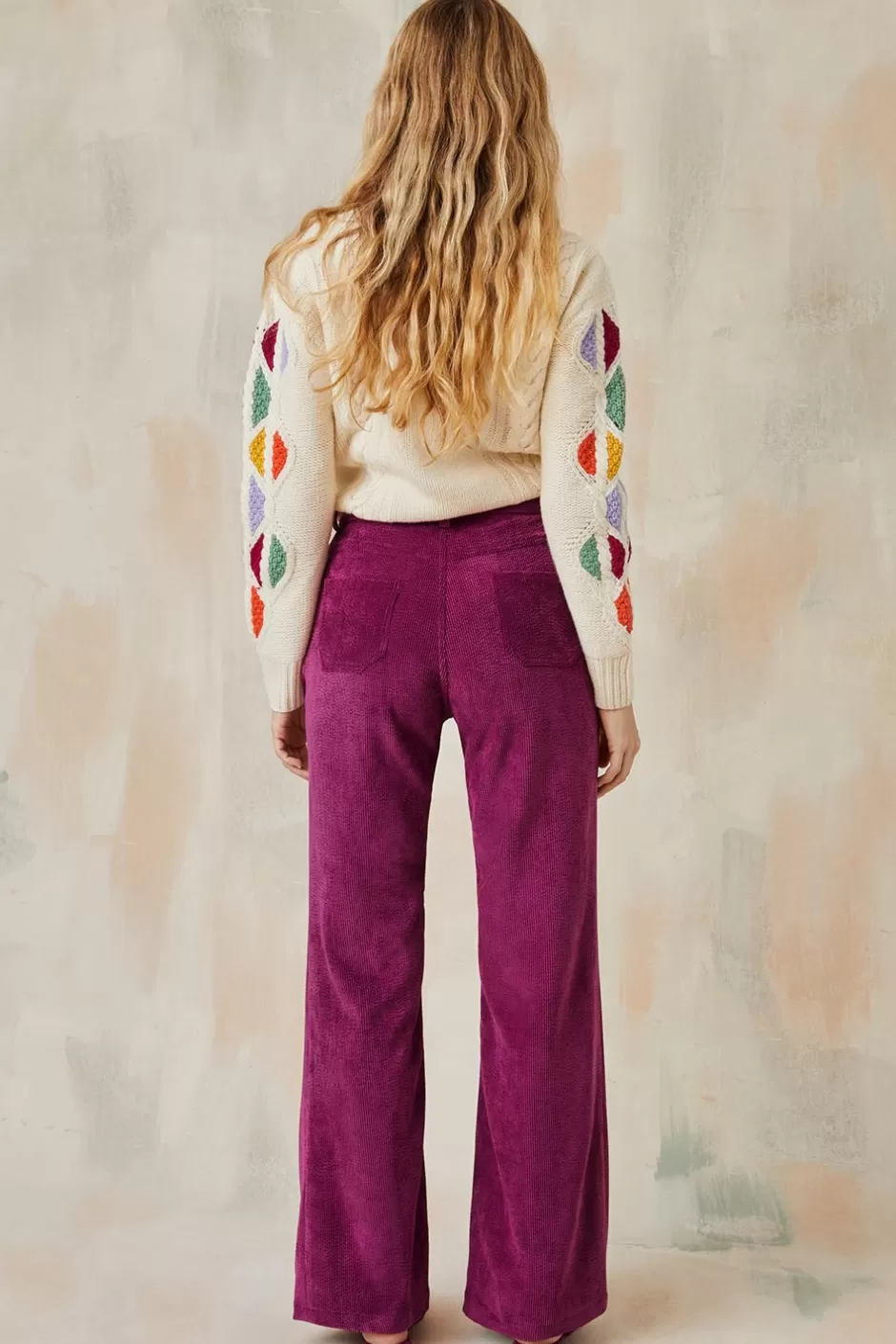 Soi Paris Pantalon Idéaliste en velours Camélia IMPRIMÉS Best