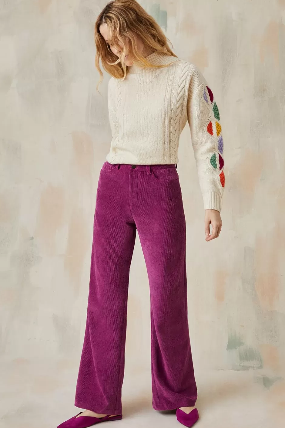 pantalon_idaliste_en_velours_camlia_6.webp Soi Paris Pantalon Idéaliste en velours Camélia IMPRIMÉS Best