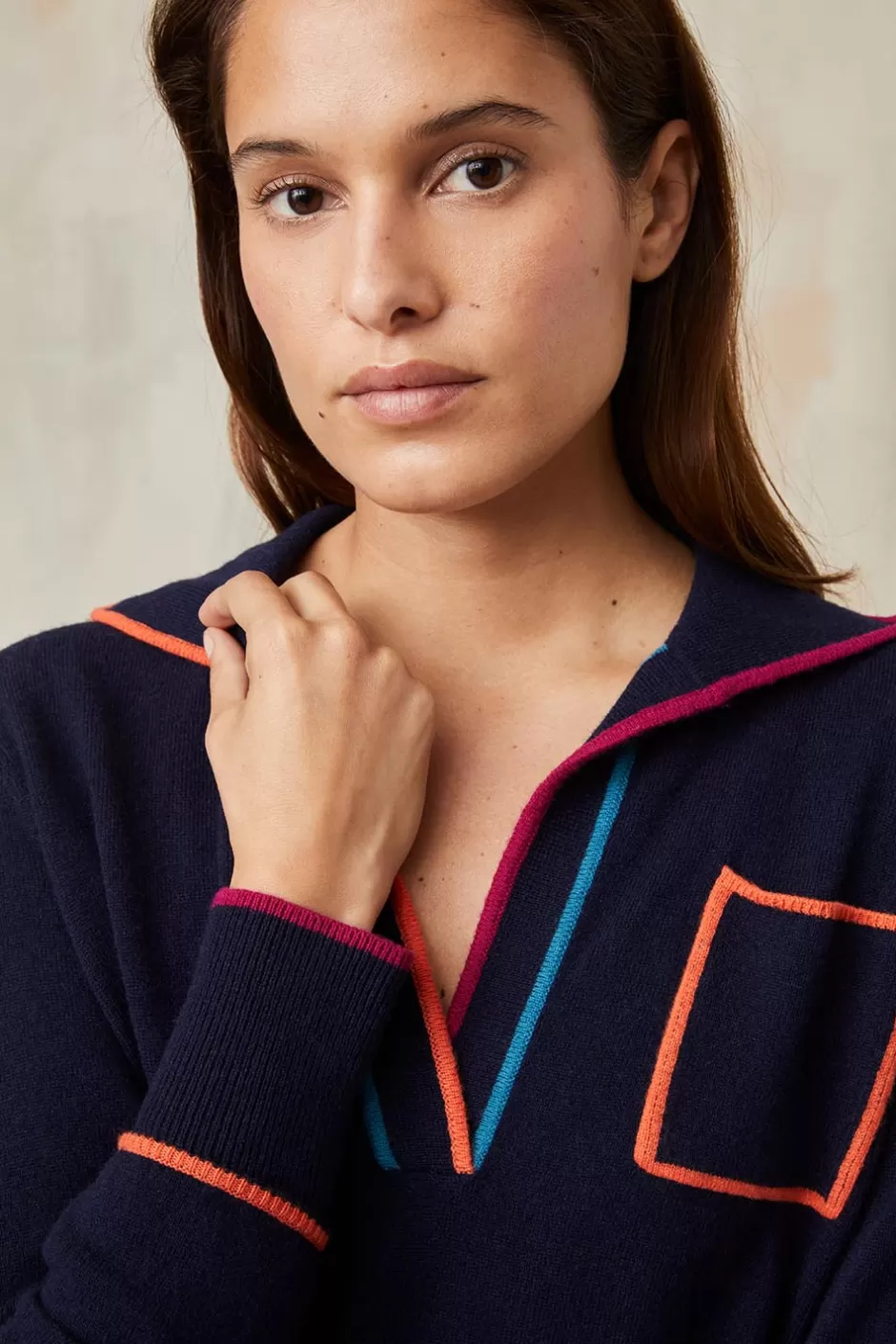 pull_paolo_bleu_profond_5.webp Soi Paris Pull Paolo Bleu Profond IMPRIMÉS Shop