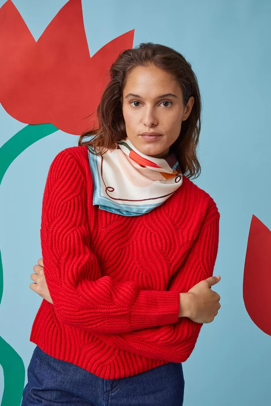 pull_rouge_vermillon_2.webp Soi Paris Pull Rouge Vermillon IMPRIMÉS Discount