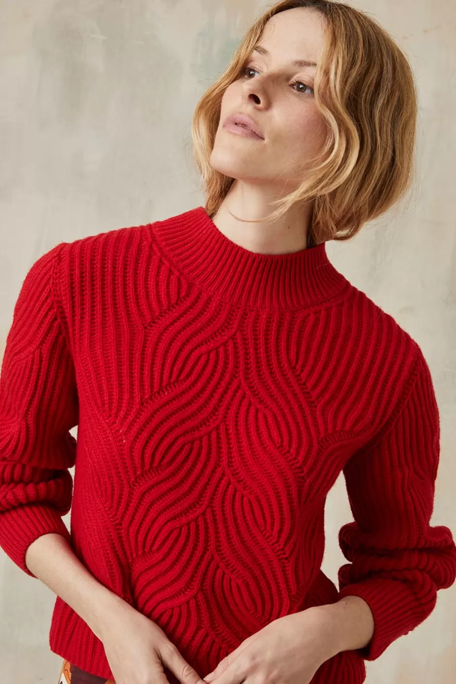 pull_rouge_vermillon_9.webp Soi Paris Pull Rouge Vermillon IMPRIMÉS Discount